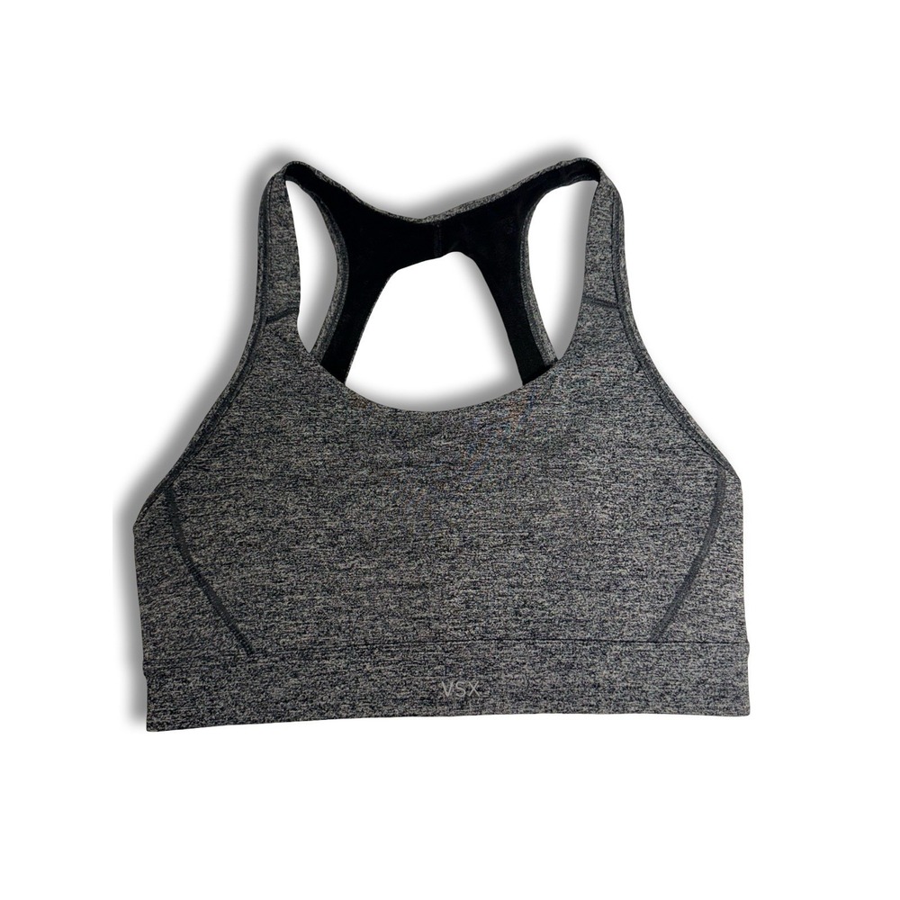 VSX Victoria's Secret Sport Open Back Sports Bra Heather Gray Racerback Size S